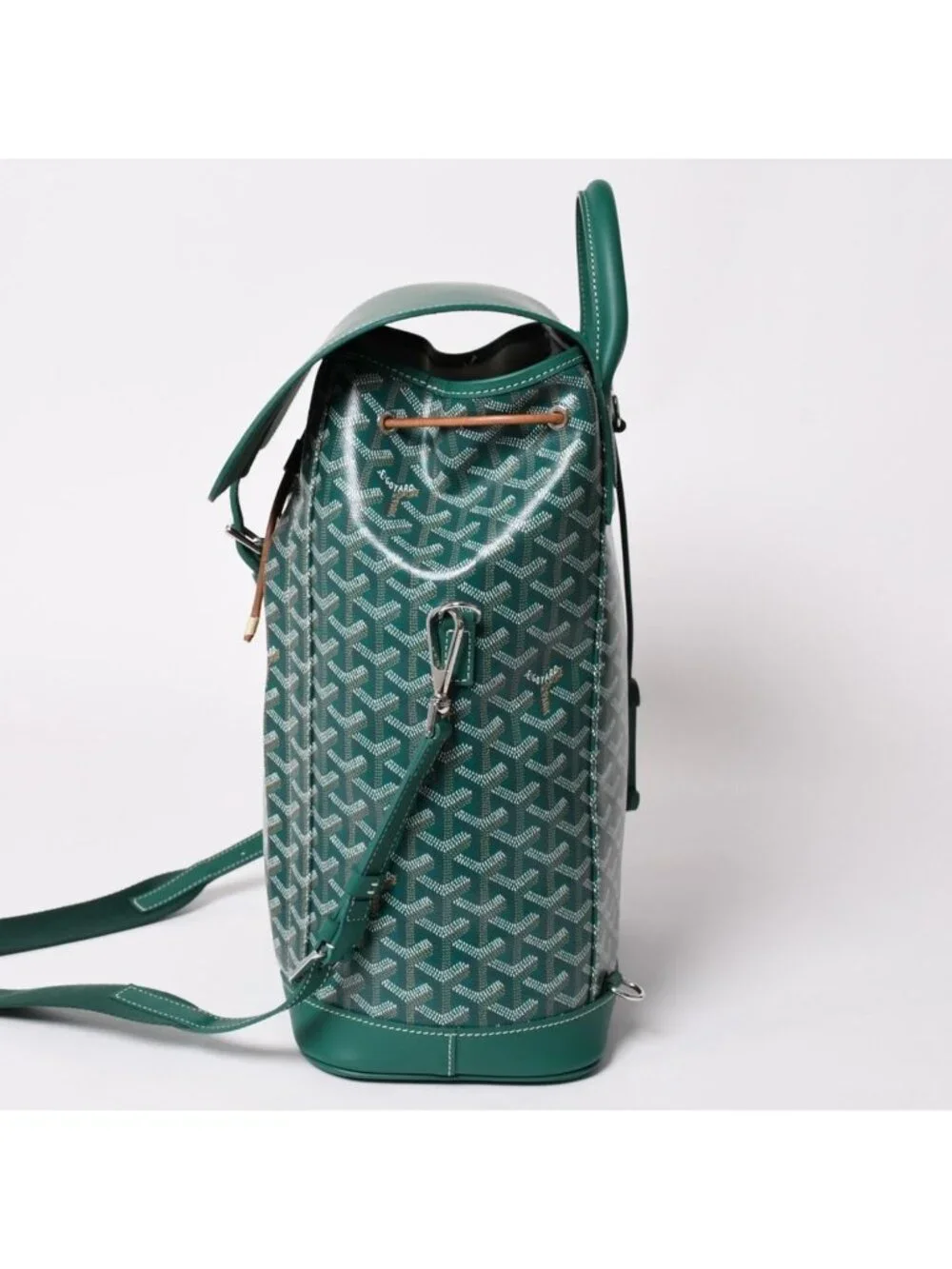 Goyard Alpine MM Backpack Canvas Green Silver